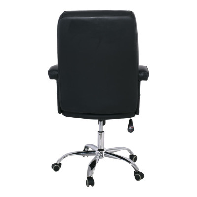 CF6350 Πολυθρόνα Διευθυντή Μέταλλο Χρώμιο, PU Μαύρο